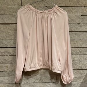 Cloth & Stone Light Pink (Pink Sangria) SatinTie Back Blouse